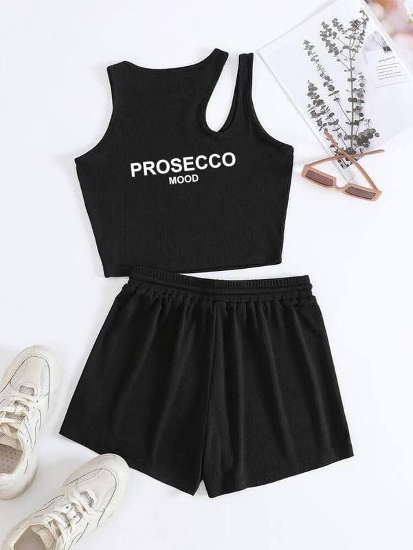 Жіночий літній костюм асиметричний топ та шорти. “PROSECCO”, фото 1