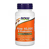 Алоэ вера и пробиотики (Aloe 10000 and Probiotics) 60 капсул NOW-03029
