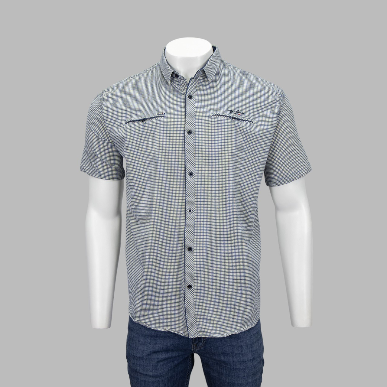 Сорочка чоловіча, приталена (Slim Fit) з коротким рукавом, Bagarda BG7306 YELLOW 93% бавовна 7% еластан XL(Р)