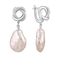 Срібні сережки SilverBreeze з натуральними перлами барочним (2122463) GG, код: 8025693