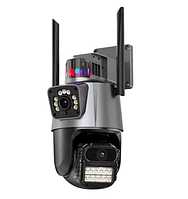 Охранная Ip камера zoom видеонаблюдения с ночной подсветкой ик на улицу dual lens zoom 8mp видеокамера на дачу