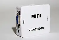 Переходник VGA на HDMI конвертер для ПК, ноутбука, видео регистратора адаптер преобразователь с аудио и