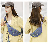 Гаряча продажна модна жіноча поясна сумка нагрудна сумка через плече оптова, фото 4