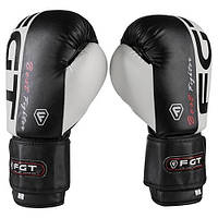 Боксерские перчатки черно-белые FGT Flex 3555 размер 10 oz