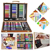 Детский набор для рисования и творчества Kartal на 150 предметов в деревянном чемодане 20500000026 PS