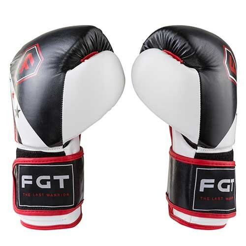 Боксерські рукавички чорно-білі FGT Flex 3077 розмір 8 oz