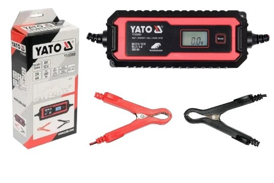 Зарядний пристрій YATO з LCD дисплеєм YATO YT-83000 6V-2А 12V-4А, МАКС. 200 Aгод, фото 1