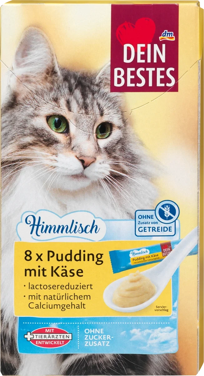 Закуска для кішок у стиках Dein Bestes Pudding mit Käse, 8 шт (120 г)