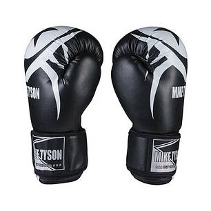 Боксерські рукавички чорні Mike Tyson PVC розмір 12 oz, фото 1