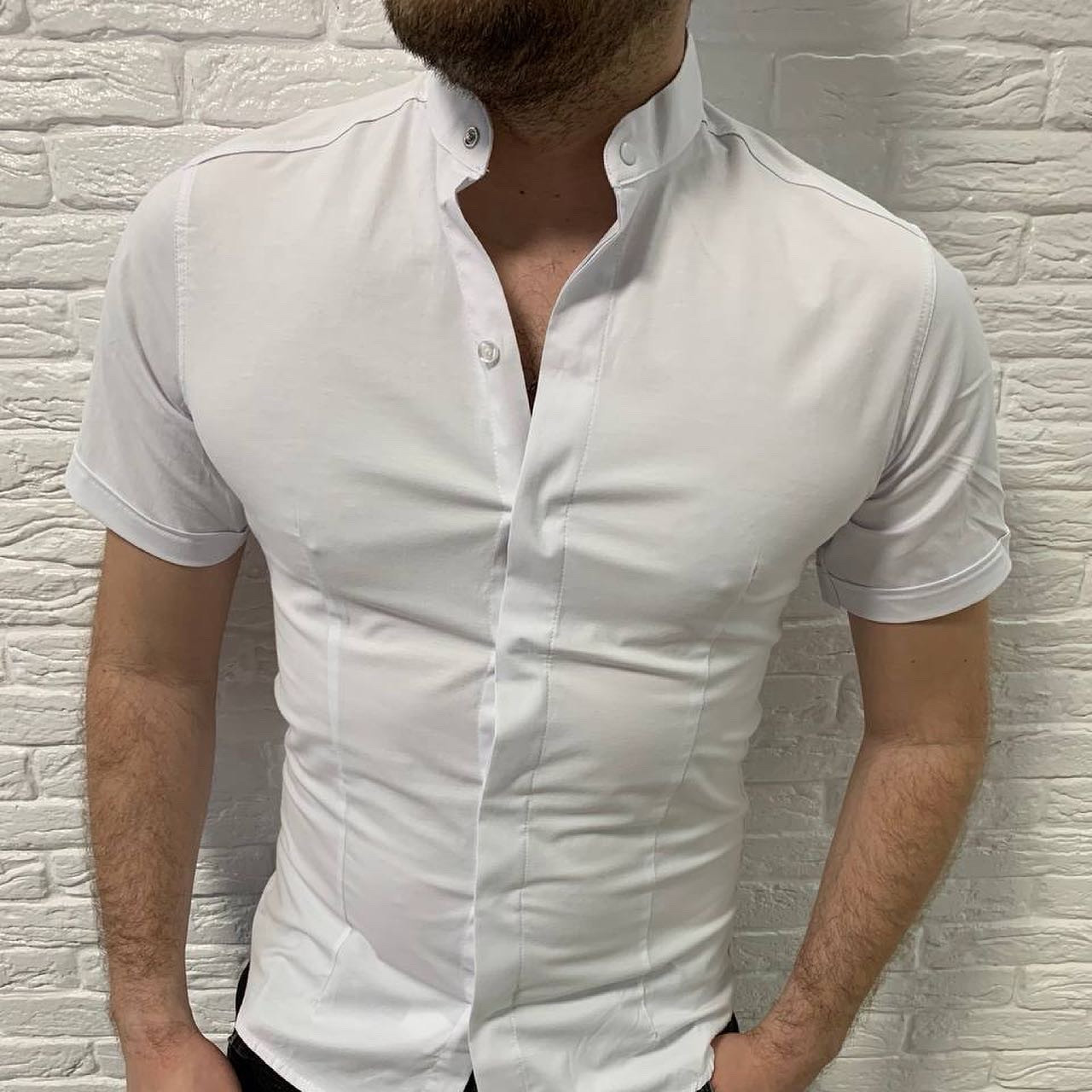 Сорочка чоловіча Varetti планка S-XXL з коротким рукавом, XXL, Білий