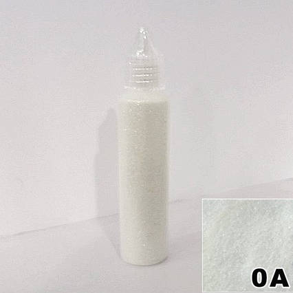 Блискітки Білі в пляшечці з дозатором 30 мл, глітер сухий