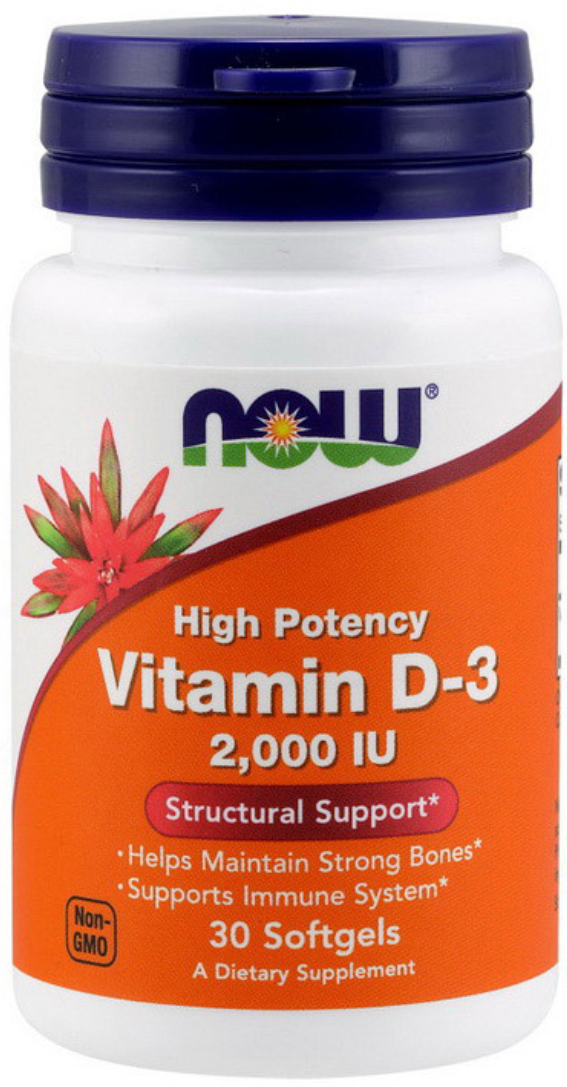 Вітамін Д NOW Vitamin D 2000 IU 30 гел капс