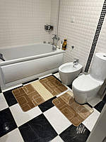 Набор прорезиненных ковриков для ванной комнаты (60х100) и туалета (60х50)