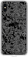 Чехол силиконовый противоударный с усиленными углами Endorphone iPhone X Чёрно-серый стикер б TR, код: 7945069