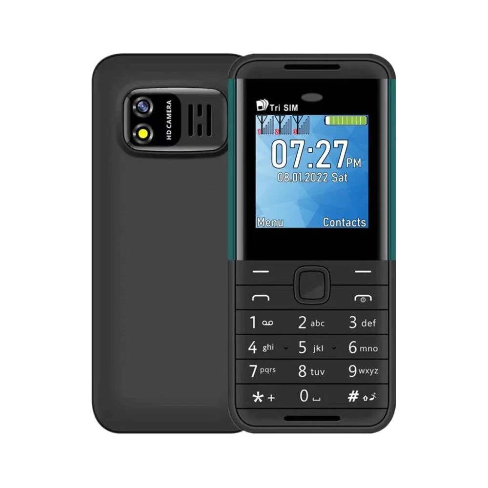 Телефон мобільний міні AIEK BM5310 3SIM Чорно-зелений, фото 1