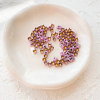 Міні крабики круглі 3 мм металеві Рожеві 10 шт