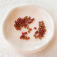 Міні крабики круглі 3 мм металеві Червоні 10 шт