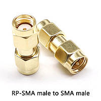 SMA переходник коннектор с RP-SMA male на SMA male со штырьком с 1-й стороны e11p10
