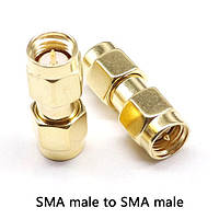 SMA переходник коннектор с SMA male на SMA male со штырьком с 2-х сторон e11p10
