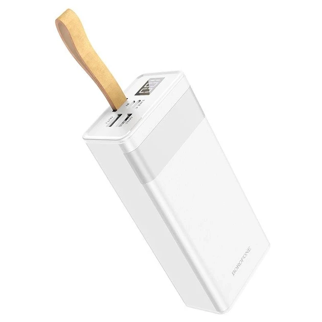 УМБ портативний зарядний Power Bank BOROFONE Coolmy BJ18A 30000mAh з ліхтарем, 2USB/Type-C, 5V/2A | Білий