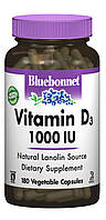 Витамин D3 1000IU Bluebonnet Nutrition 180 гелевых капсул FT, код: 1844487