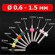 Міні свердла Ø 0.6 - 1.5 мм - для Dremel, бормашин, граверів - хвостовик Ø 3.175 мм, фото 2