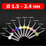 Міні свердла Ø 1.5 - 2.4 мм - для Dremel, бормашин, граверів - хвостовик Ø 3.175 мм, фото 2