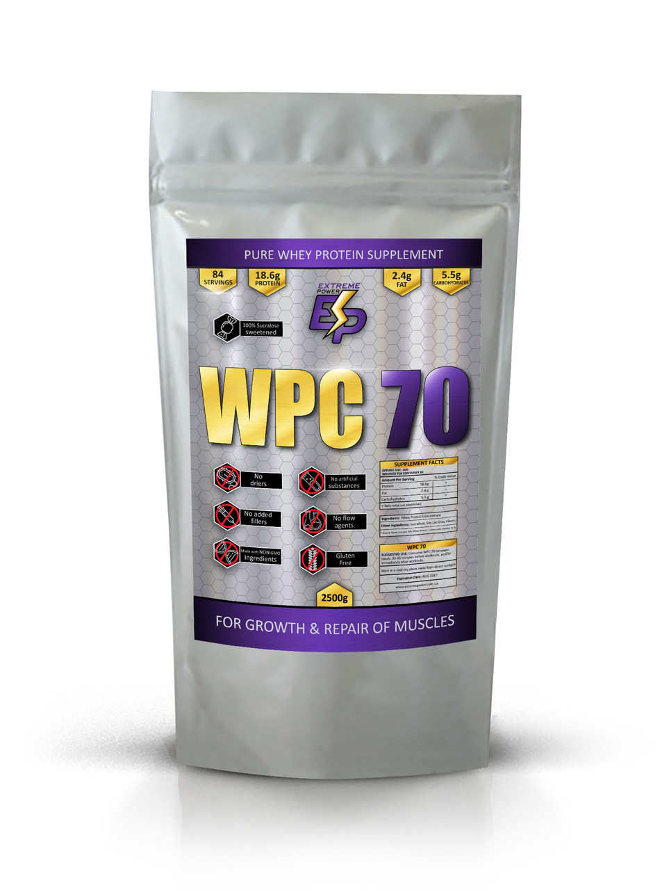 Протеїн сороватковий 1 кг "70% Whey protein" Extreme Power" Смаки
