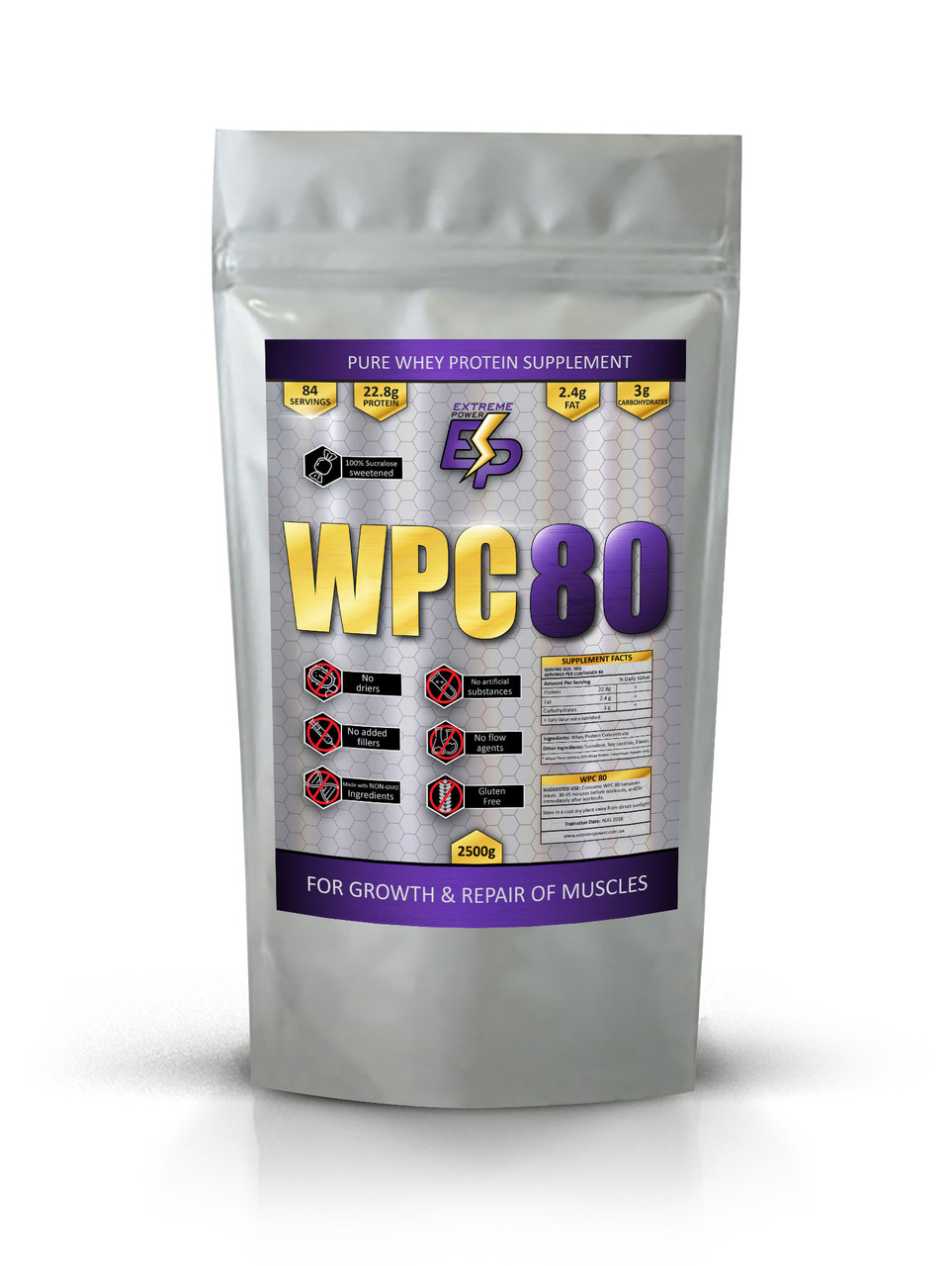 Протеїн сороватковий 1 кг "80% Whey protein" Extreme Power" Смаки