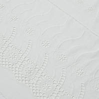 Тканина батист купон із вишивкою ришельє молочна 100% бавовна для блуз платтів дитячої білизни фіранок