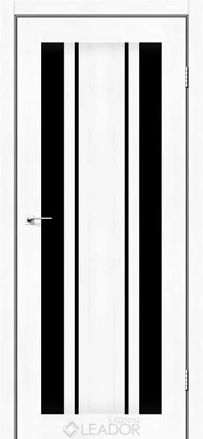 Двері міжкімнатні Леадор Экспресс/ Leador Express Calabria - Клен Білий (з чорним склом), фото 1