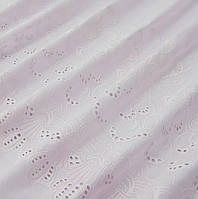 Тканина батист купон із вишивкою ришельє 100% бавовна для блуз платтів дитячої білизни фіранок рожева
