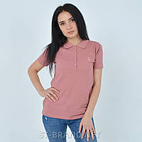 L,XL,2XL. Жіноча футболка поло / Samo - Узбекистан, м'який та приємний бавовняний матеріал, колір рожевий (пудра)
