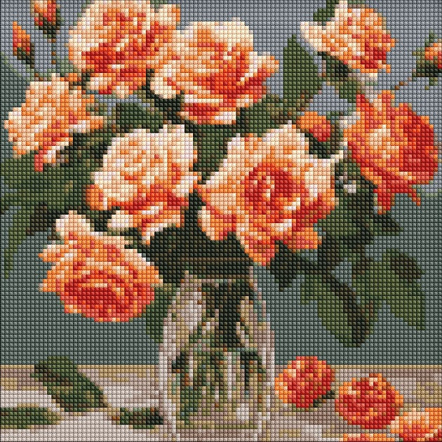 KMAMO7887 Набір з алмазною мозаїкою Витончений букет 30х30см