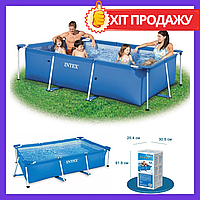 Каркасный бассейн Intex прямоугольный 260-160-65см объем 2282л синий