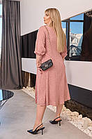 Жіноче плаття із софту колір пудра р.50/52 455153