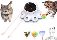 Автоматическая игрушка для кошек GoldenSun интерактивные игрушки для кошек 2-в-1 перезаряжаемые через USB