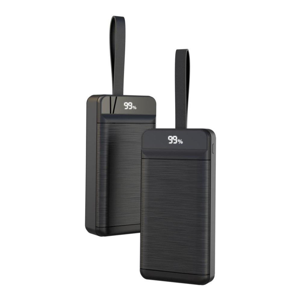 Зовнішній акумулятор УМБ Power Bank XO PR159 60000mAh PD20W+QC22.5W, 3USB/1Type-C, LED ліхтар | Чорний
