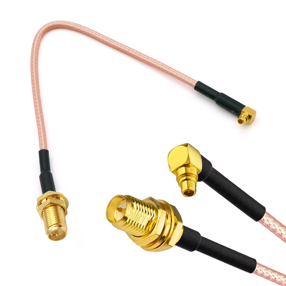 Антенний кабель RP SMA Female - MMCX кутовий 15 см перехідник пігтейл RG316 для FPV, MikroTik, WiFi антен