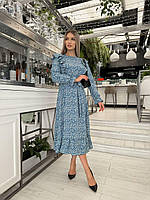 Женское платье из софта цвет синий р.42/44 452302
