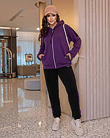 Женский прогулочный костюм двухнитка фиолетового цвета 396864