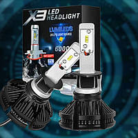 Автомобильные лампы для фар X3 H1 Светодиодные LED автолампы 2 шт в комплекте