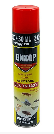 Дихлофос Вихор, 330 мл — без запаху, знищення тарганів, мух, мурах, фото 1