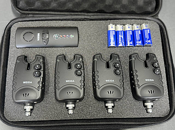 Набір сигналізаторів покльовки Weida FA21-4 4+1 с пейджером в кейсі