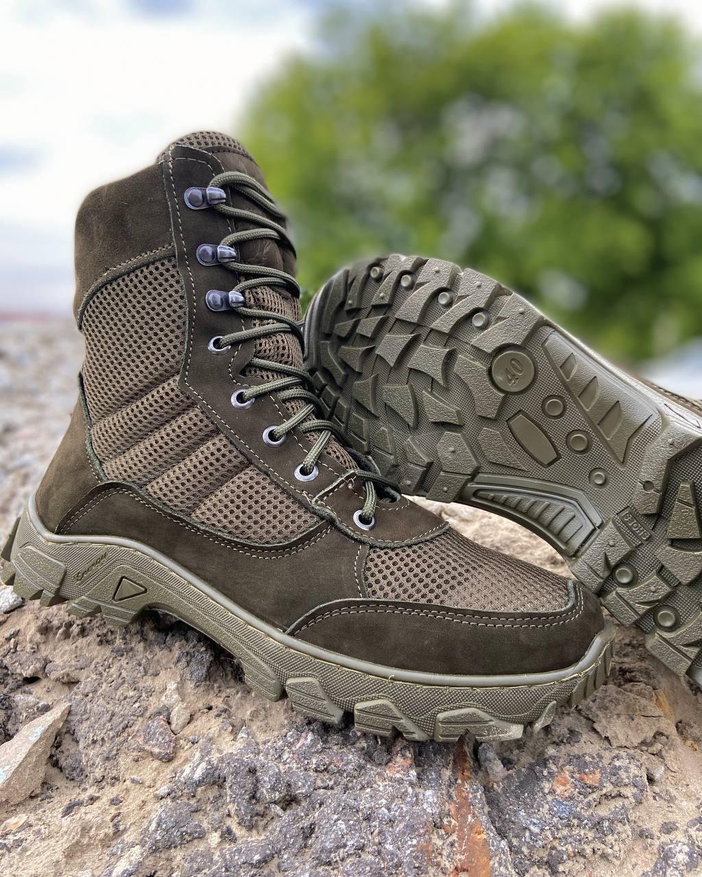 Берці Літні Nubuck вставки 3D сітка Олива