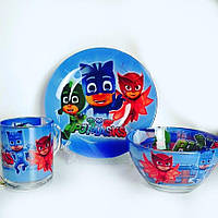Стеклянная посуда для детей с героями мультфильма Герои в масках
