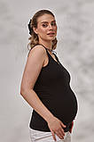 Трикотажна майка для вагітних та годуючих з секретом годування чорна S, фото 4