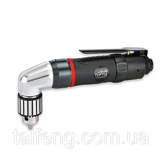 Дриль кутовий пневматичний реверсивний 3/8" (1500б/хв; промисловий патрон) TOPTUL KAQB1215