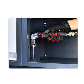 Дриль кутовий пневматичний реверсивний 3/8" (1500б/хв; промисловий патрон) TOPTUL KAQB1215, фото 2