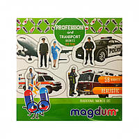 Детский набор магнитов Профессии и транспорт Magdum ML4031-31 EN NB, код: 7756494